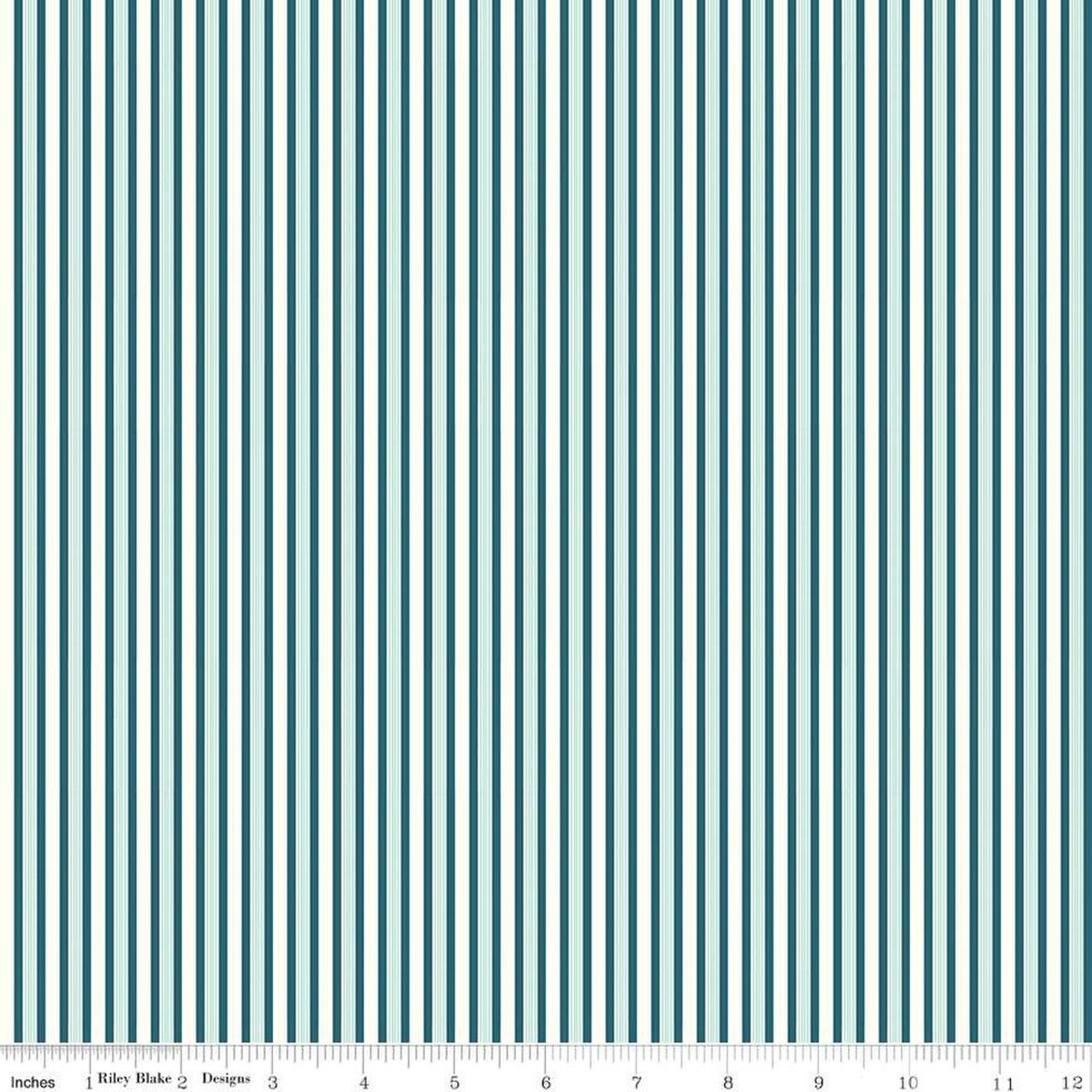 Fabric Riley Blake Oxford Blue Stripes Melody by the Quarter Yard C15146-OXFORD